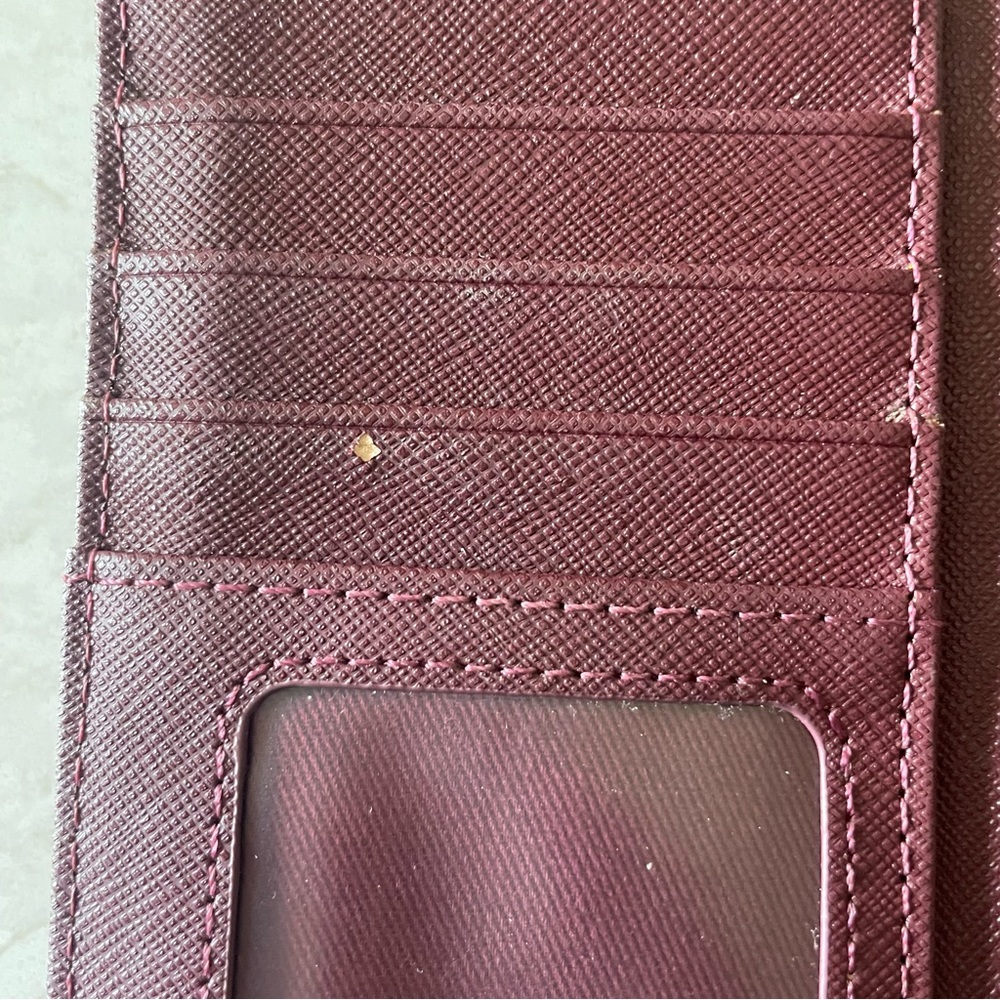 Fossil Women’s Deep Raspberry Leather Wallet - image 4